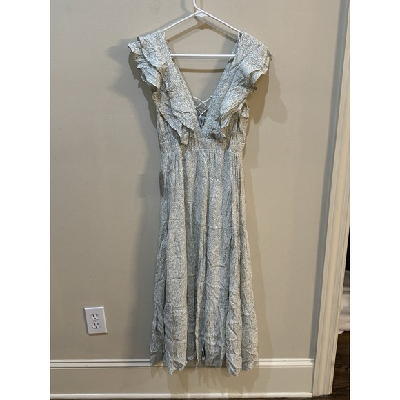 Lulus Romance In Bloom Floral Ruffled‎ Tiered Midi Dress Size Small Prairie - Picture 3 of 9